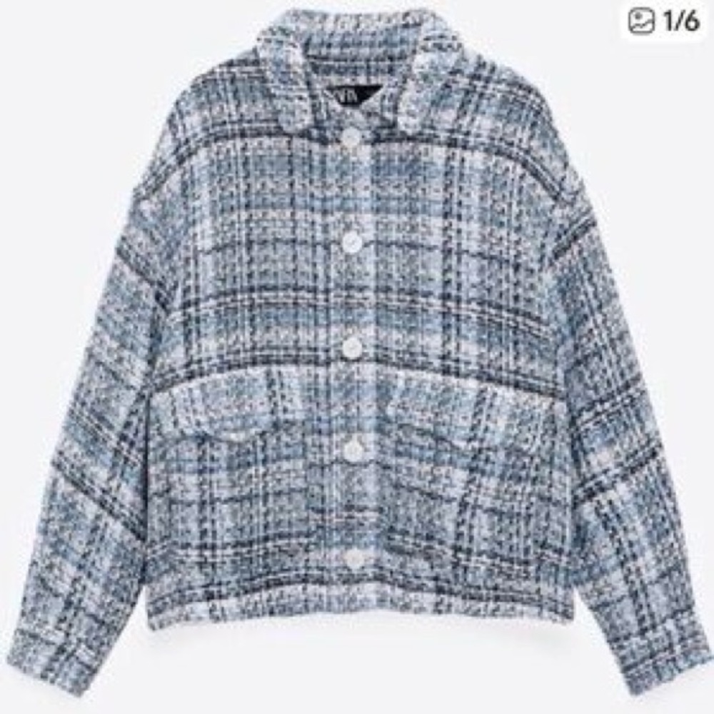 Zara Tweed Light Weight Button Jacket - Picture 3 of 6